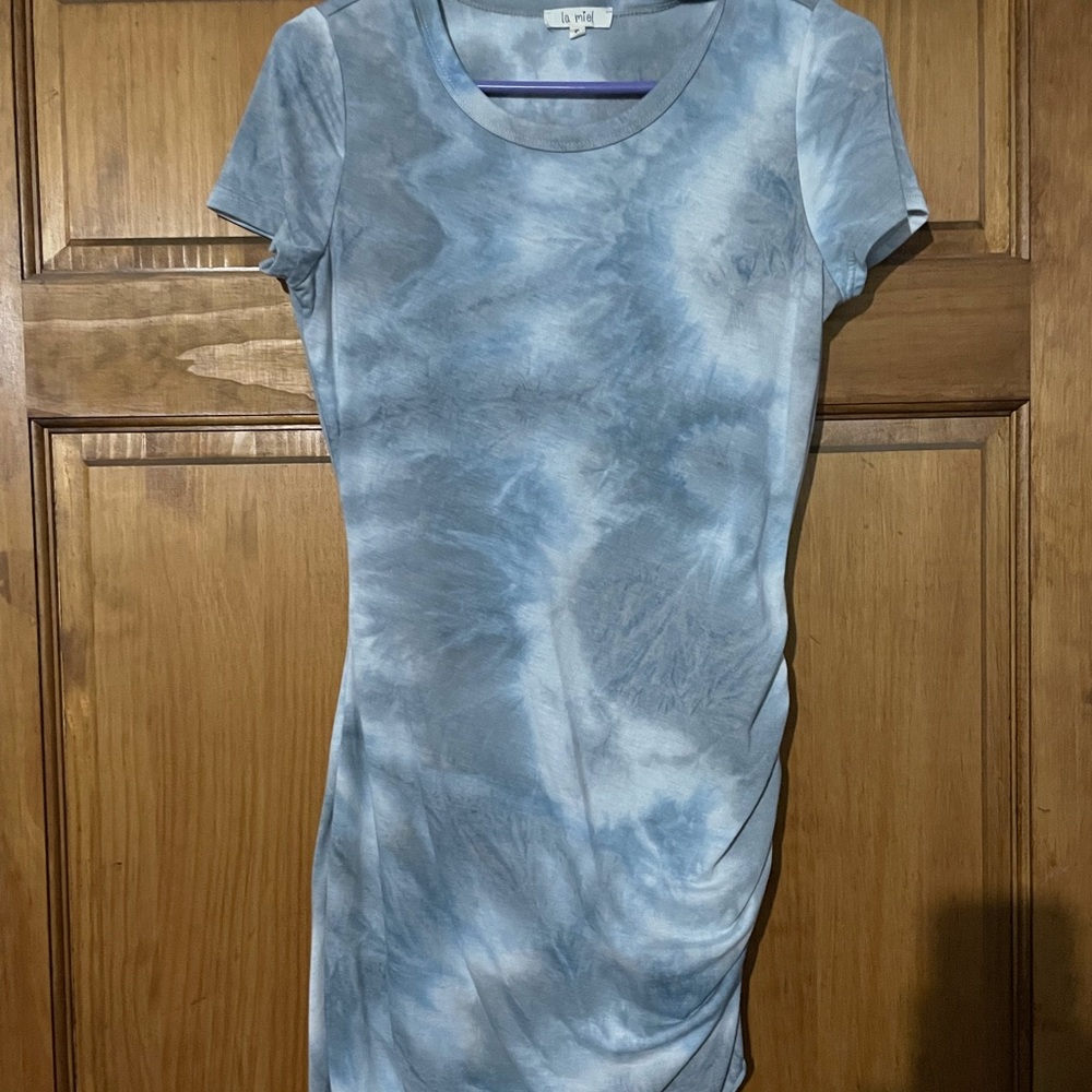 Blue tie dye T-Shirt Dress